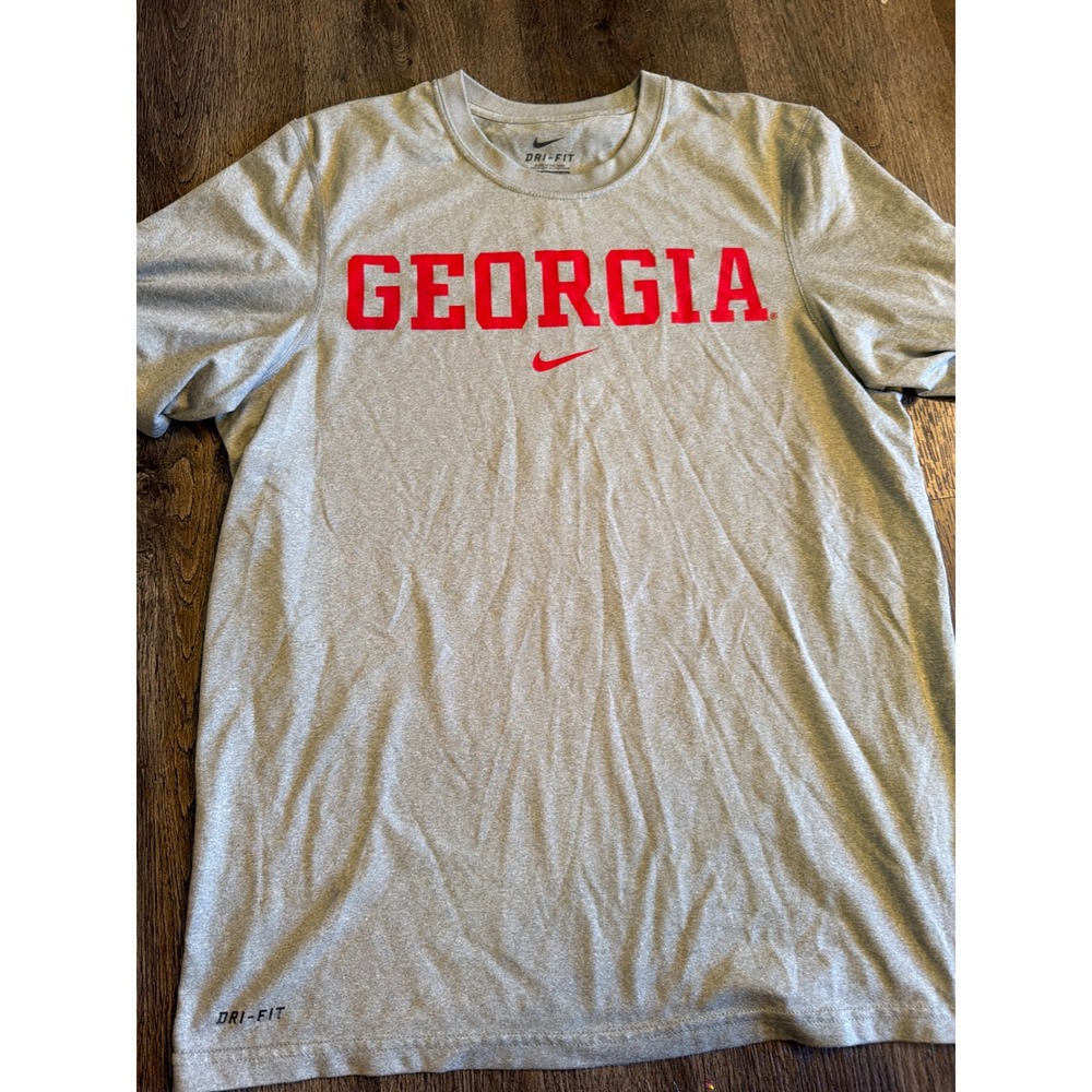 Nike Dri-FIT Georgia Bulldogs Mens Gray Short Sleeve Performance T-Shirt small